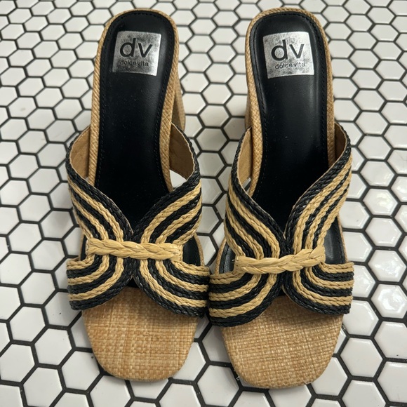 DV dolce vita haady straw heeled sandal size 8 - Picture 2 of 8